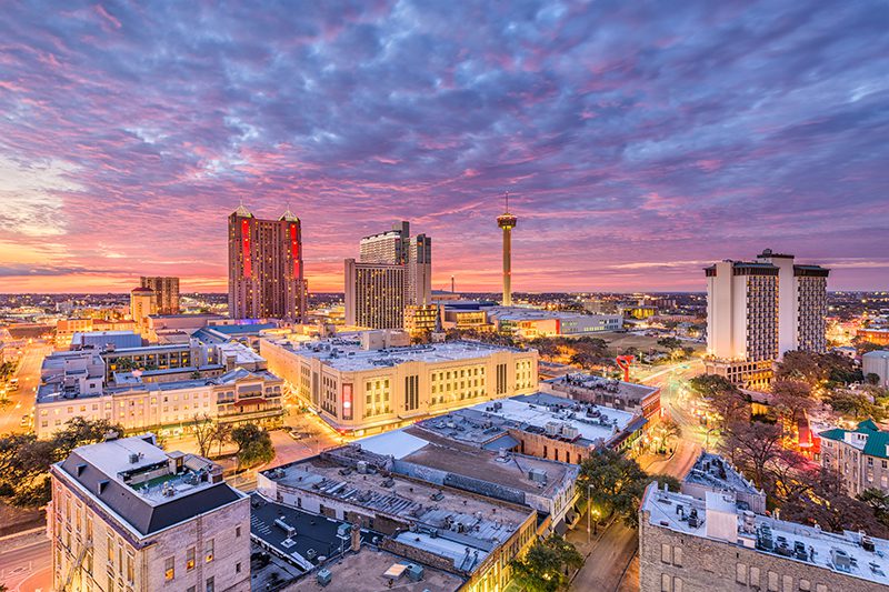 San Antonio, TX skyline at dusk