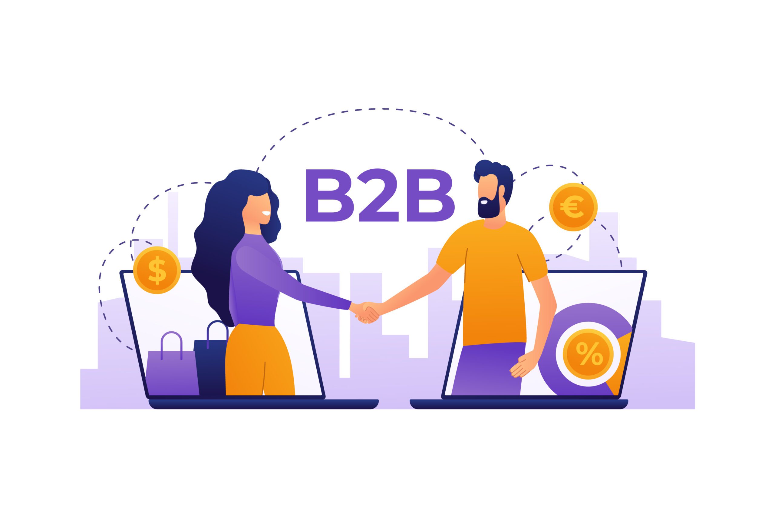 B2B illustration. Let Digiboost support your business in your B2B Content Strategy.