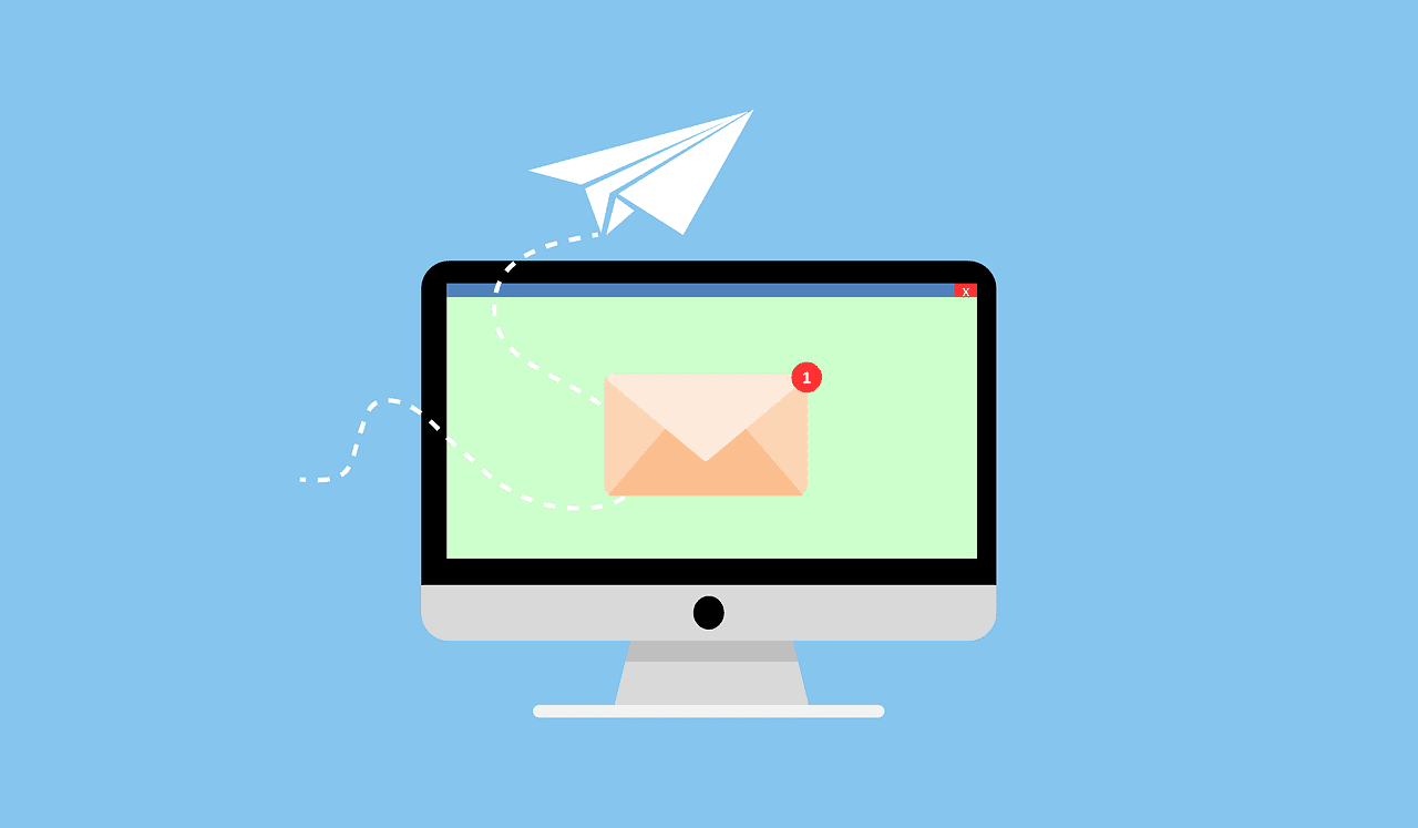 mail being sent on a computer screen. Let Digiboost support your business in your email marketing strategy.